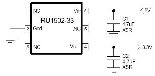 Типовая схема включения IRU1502-33